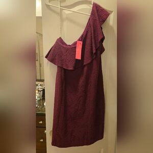 Lilly Pulitzer Bordeaux One Shoulder Dress